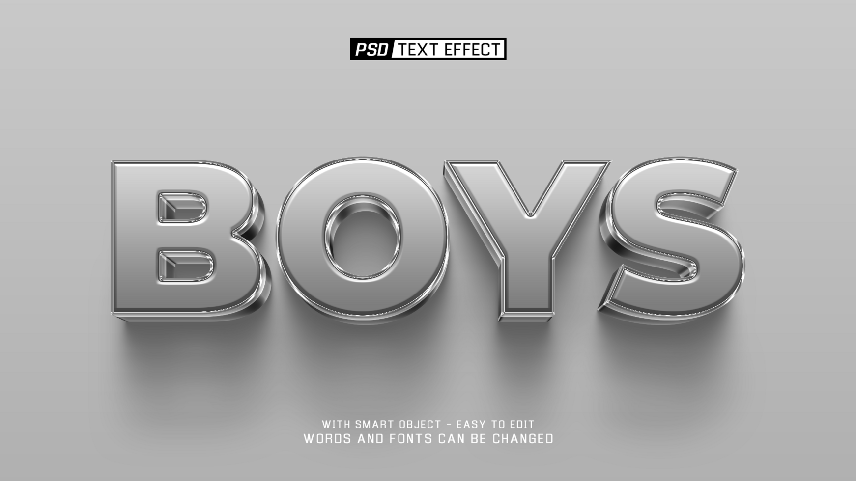 boys 3d text effect psd
