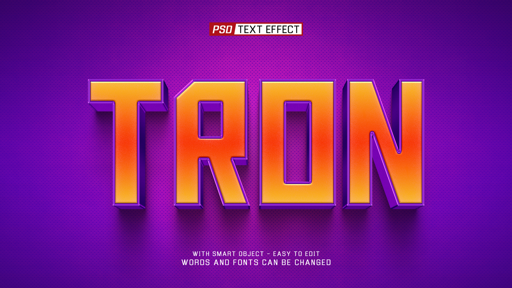 tron 3d text effect psd