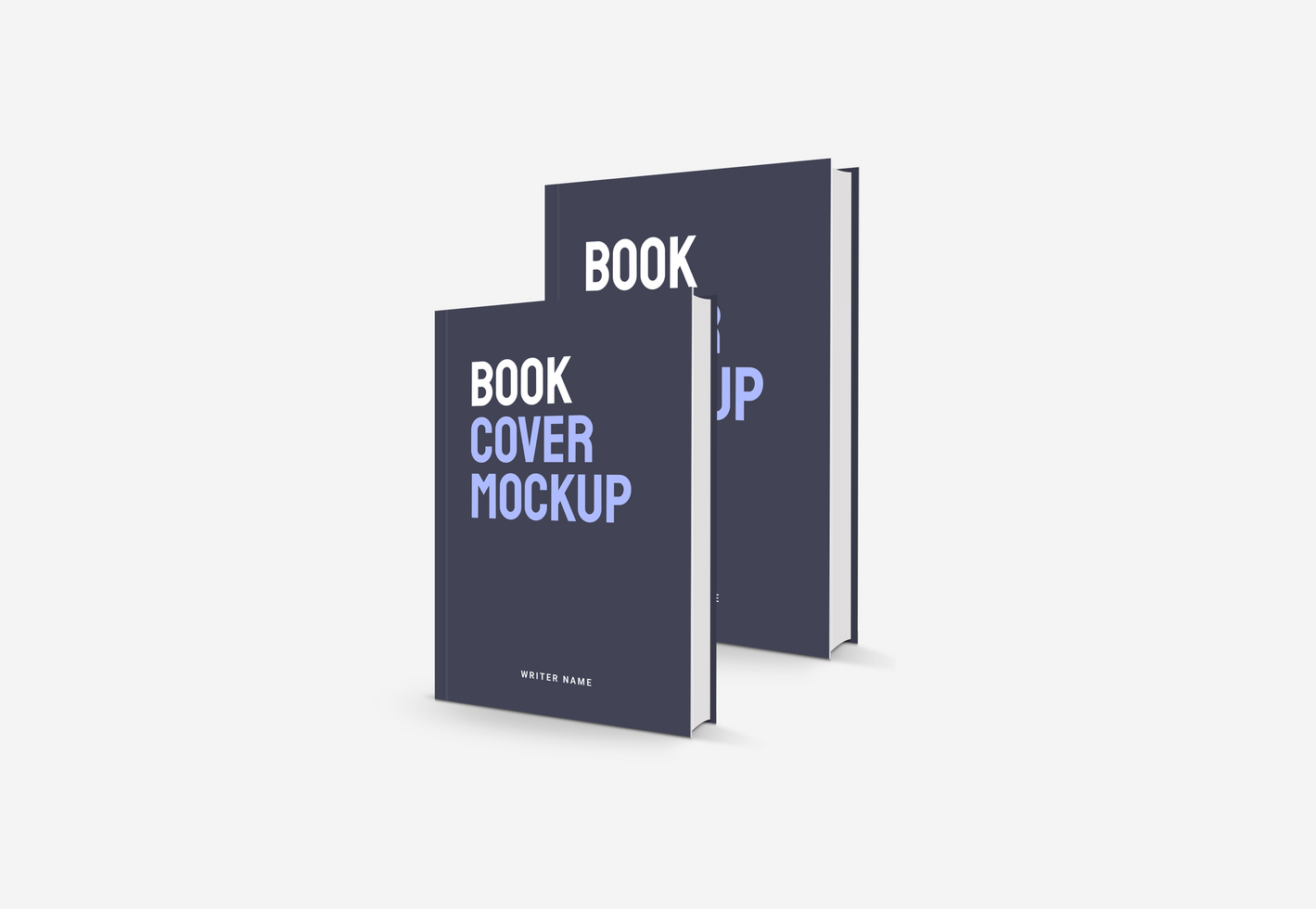 Realistic book cover mockup psd