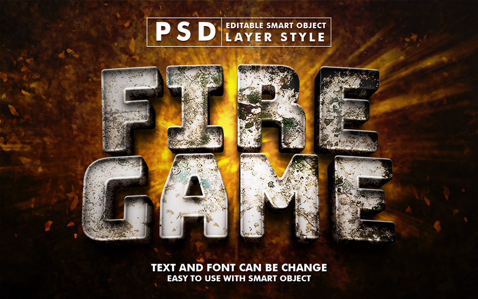 Burn Editable Text Effect psd