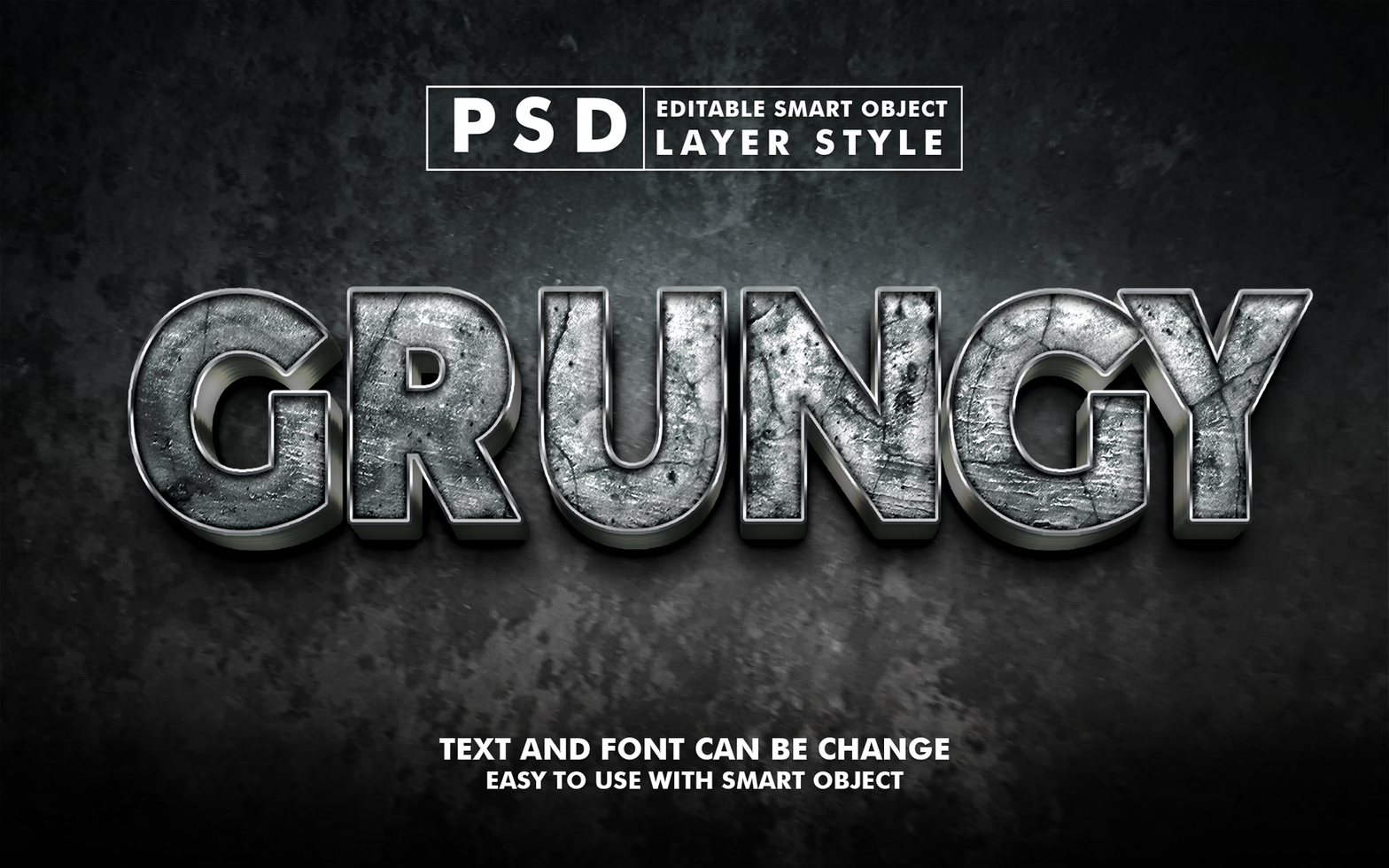 Stone Editable Text Effect psd