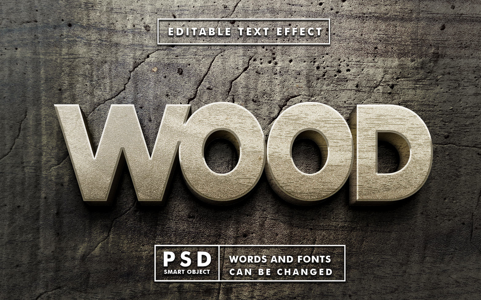 Wood Editable Text Effect psd