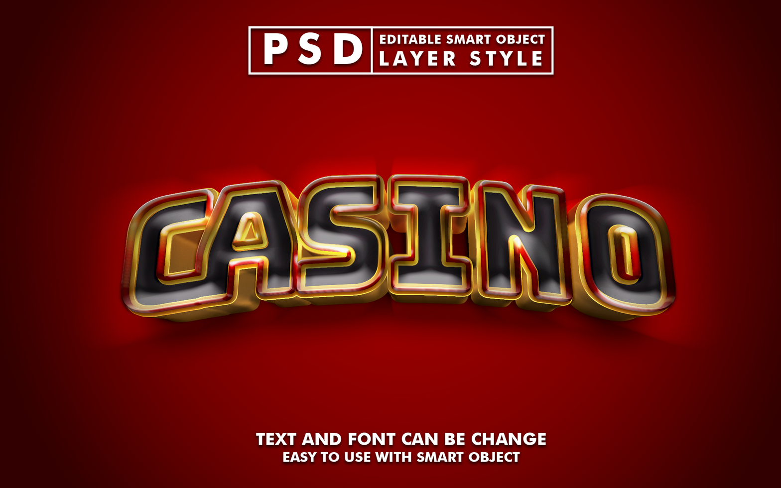 Casino Editable Text Effect psd