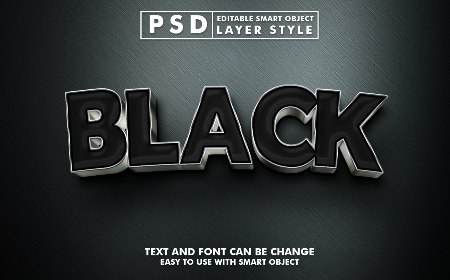 Chrome Editable Text Effect psd