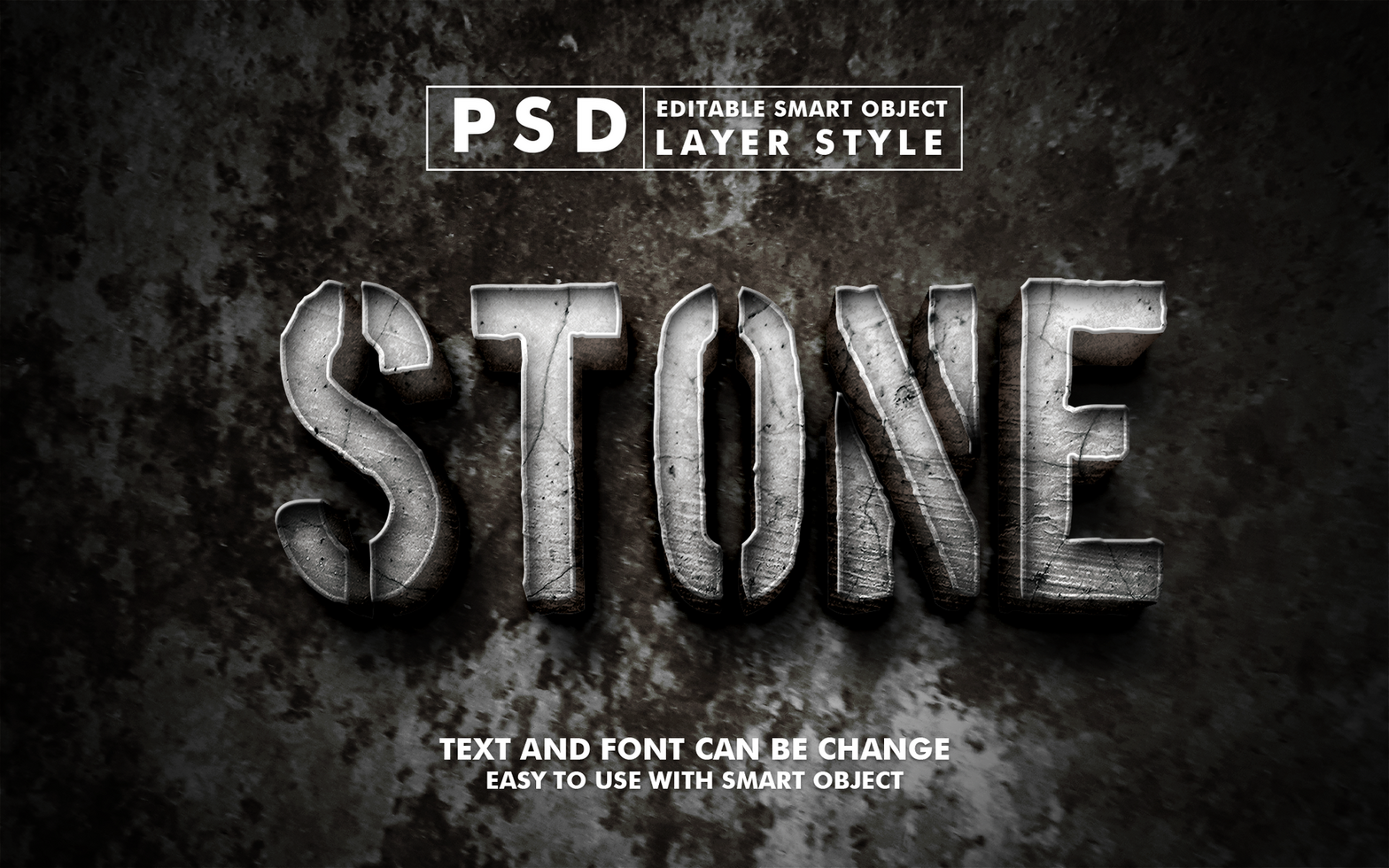 Stone Editable Text Effect psd