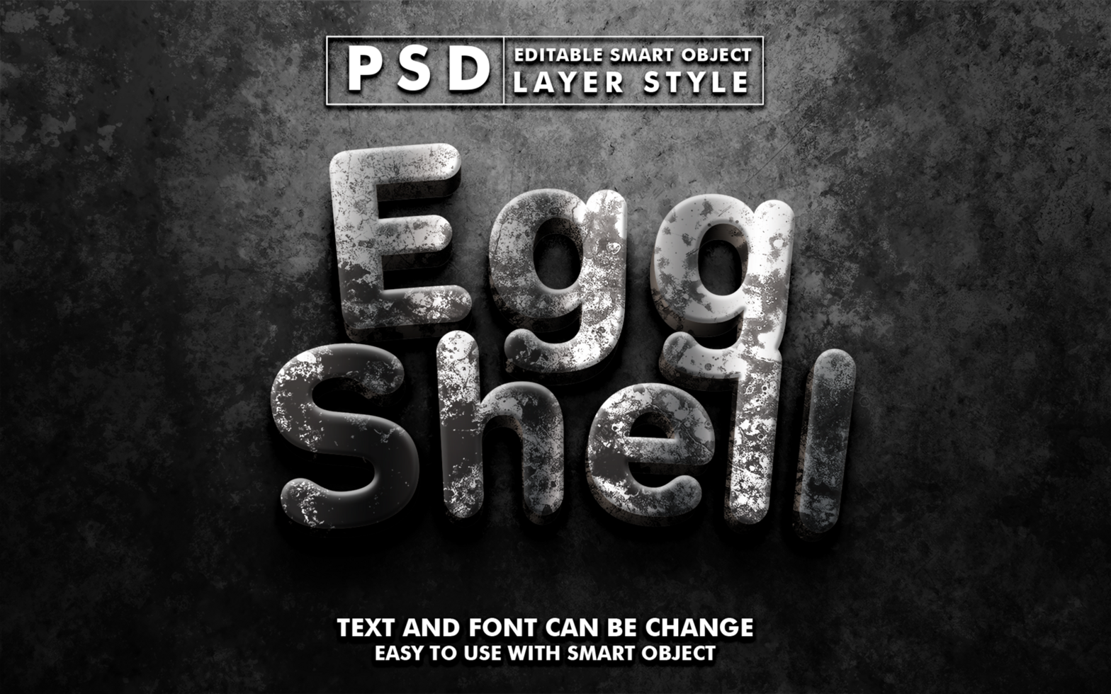 Egg Shell Editable Text Effect psd