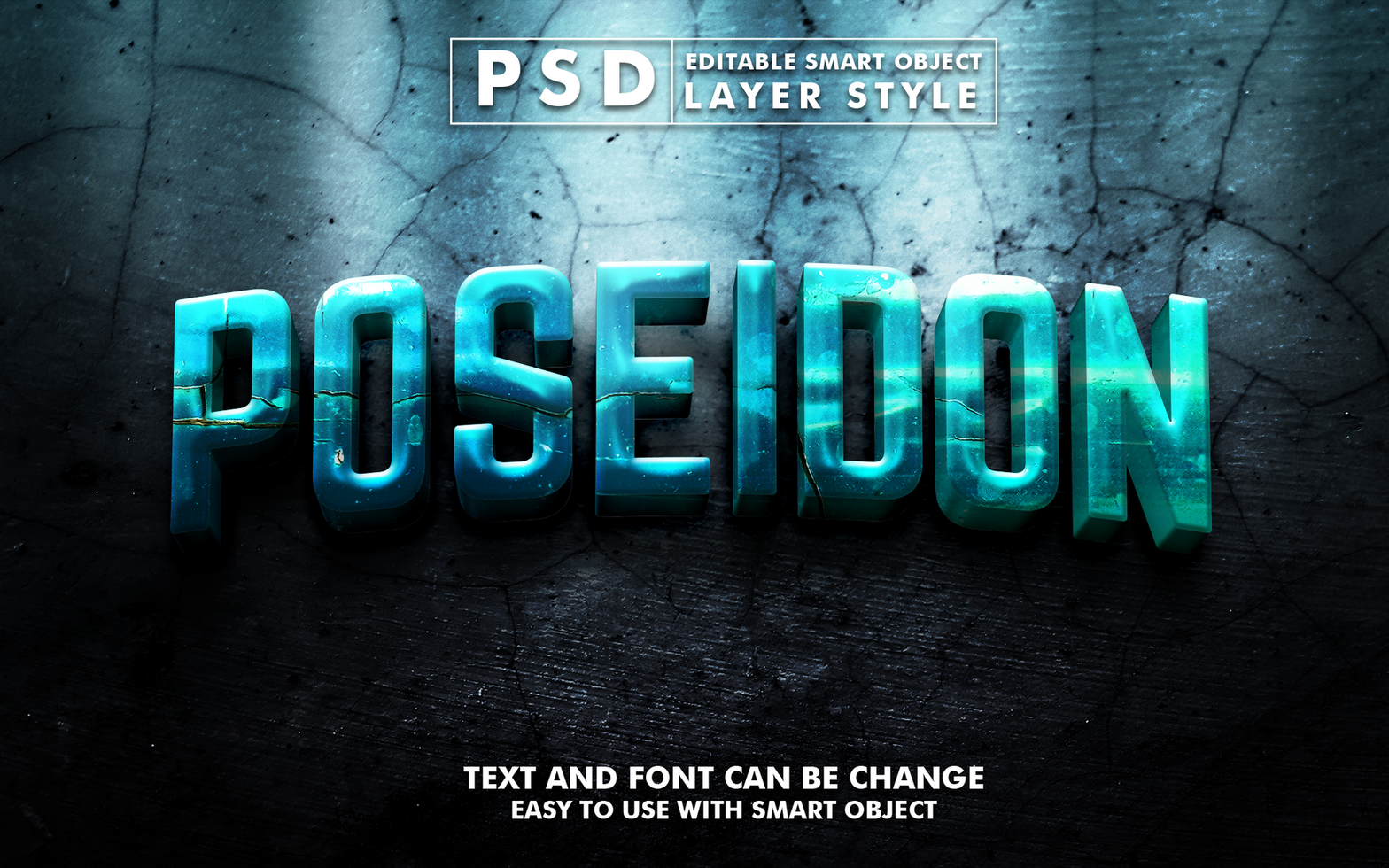 Poseidon Editable Text Effect psd