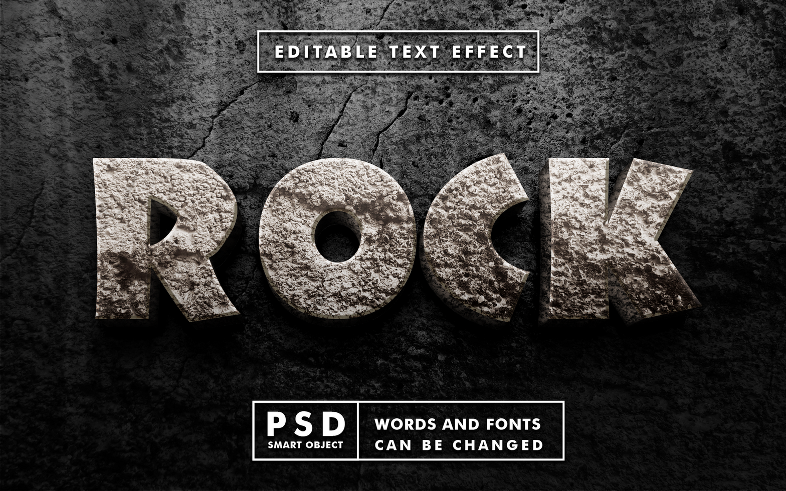 Stone Editable Text Effect psd