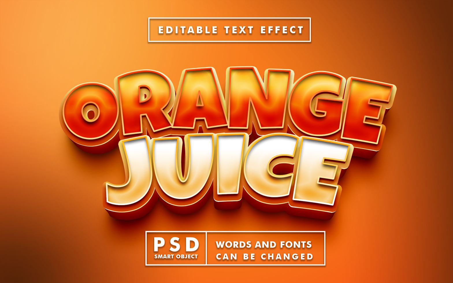 Orange Juice Editable Text Effect psd