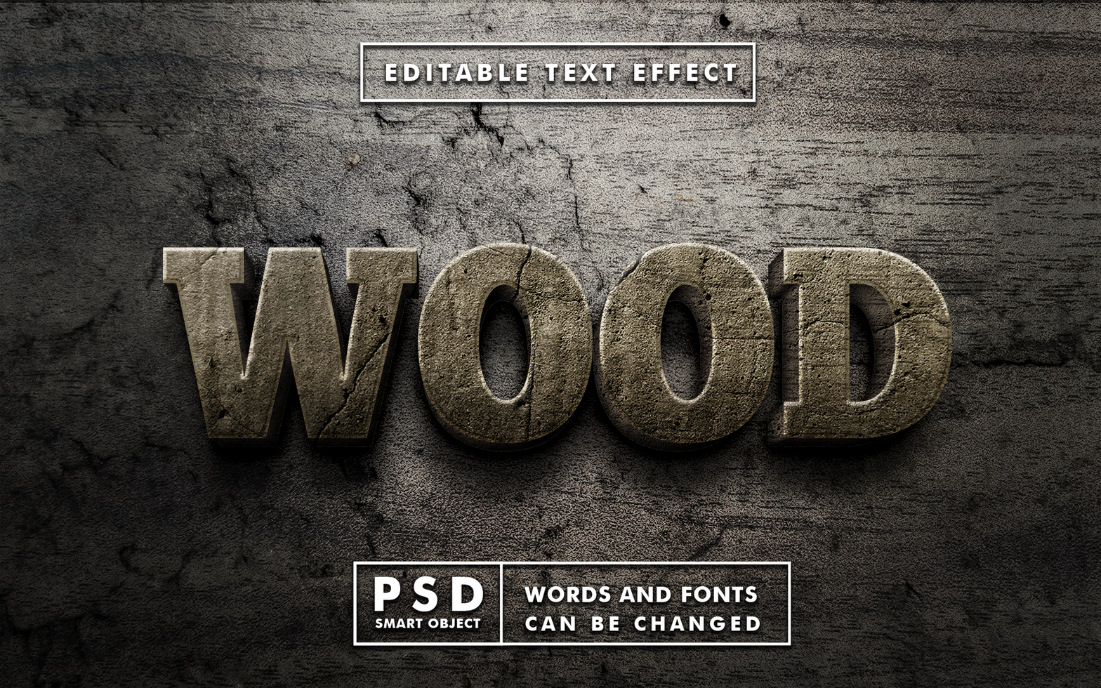 Wood Editable Text Effect psd