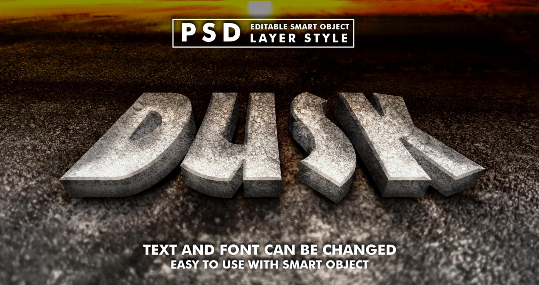Dusk Editable Text Effect psd