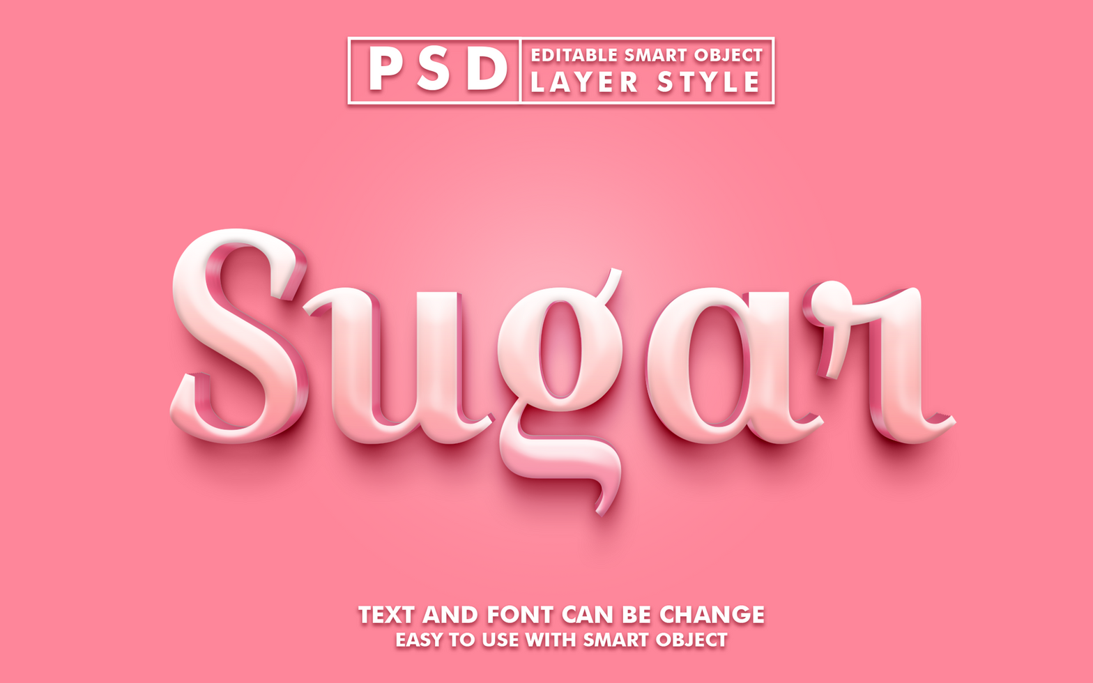 Sugar Editable Text Effect psd