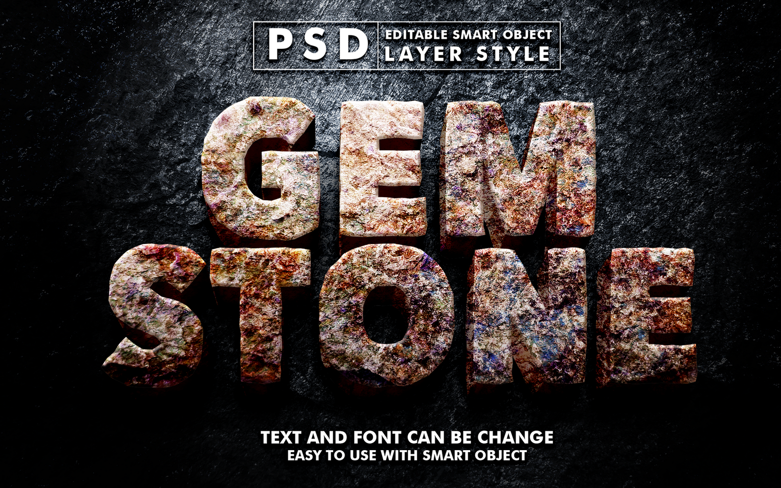 Stone Editable Text Effect psd