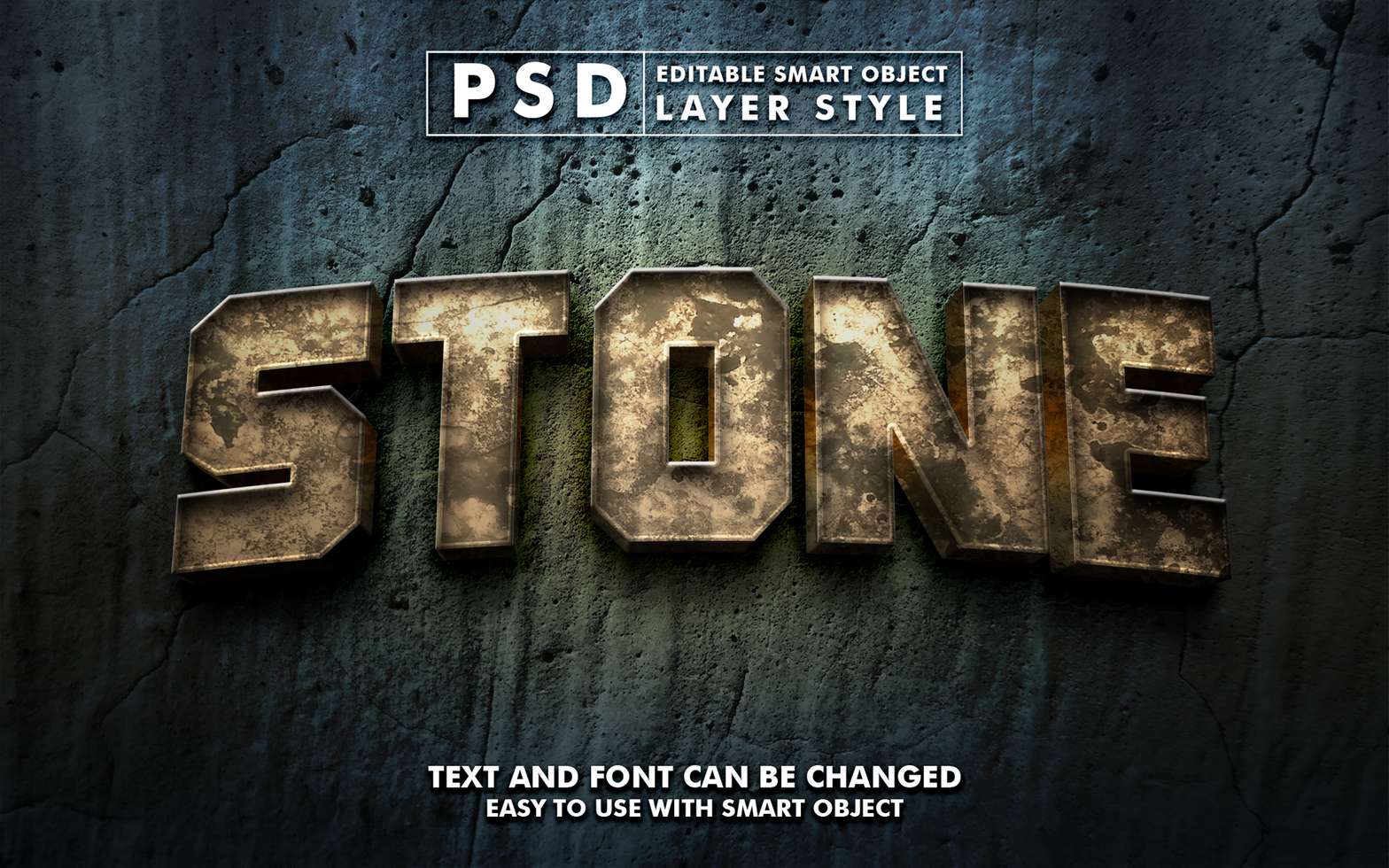 Stone Editable Text Effect psd