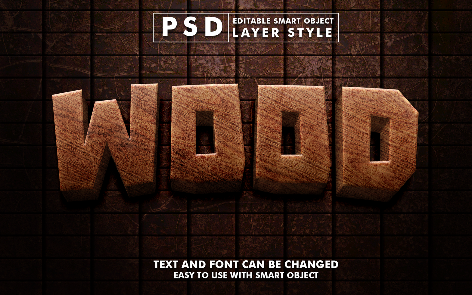 Wood Editable Text Effect psd