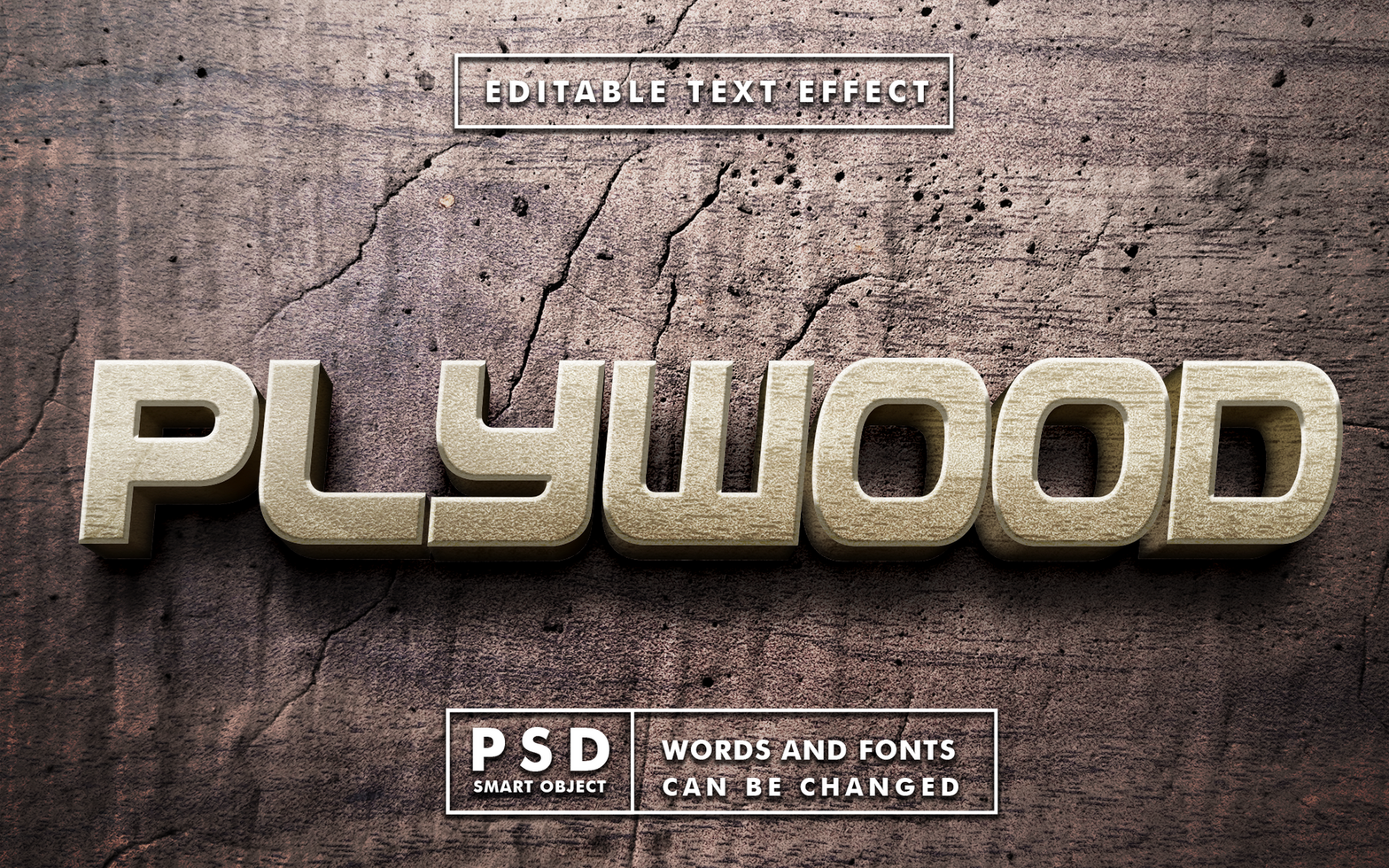 Wood Editable Text Effect psd