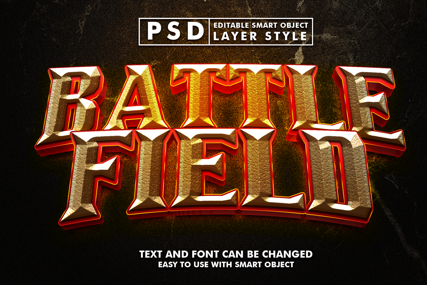 Battle Filed Editable Text Effect psd