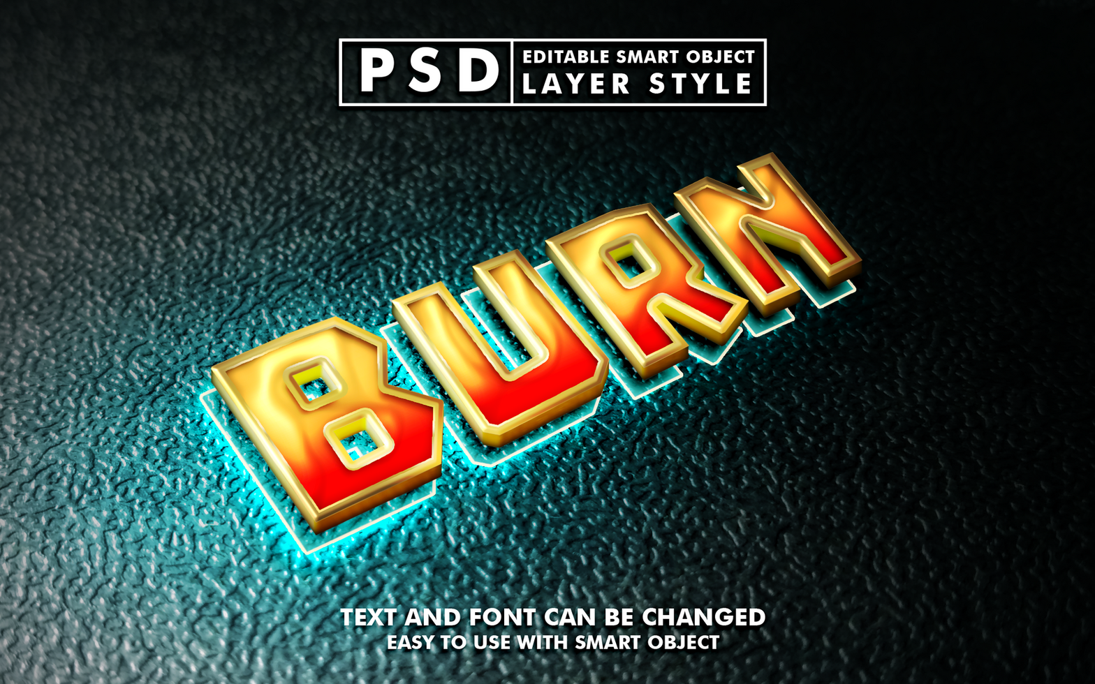 Burn Editable Text Effect psd
