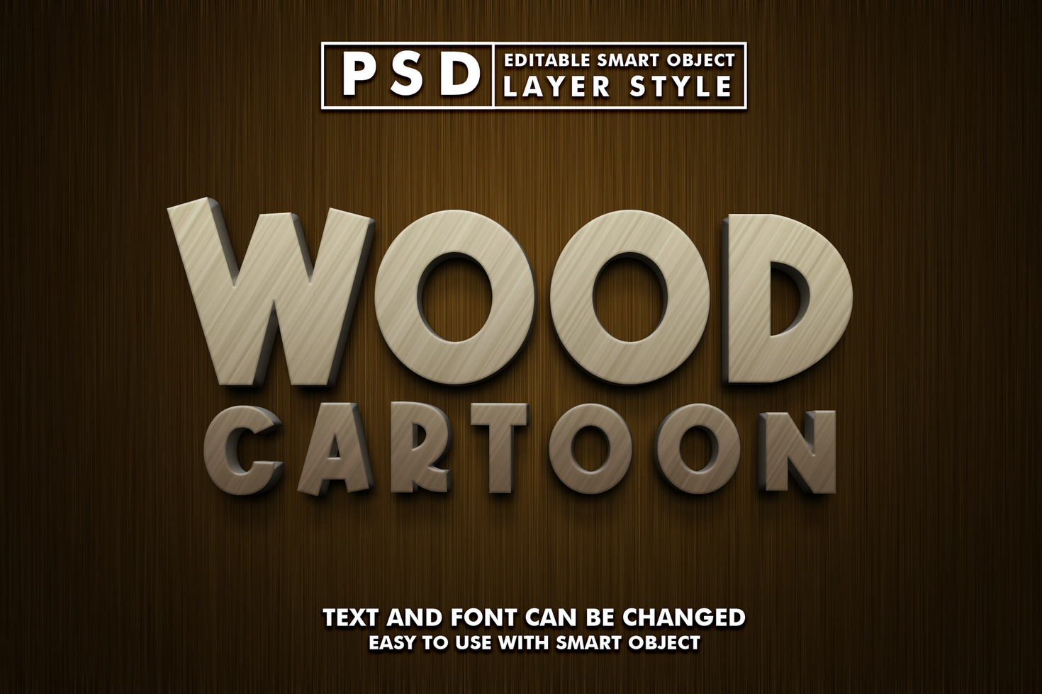 Wood Editable Text Effect psd