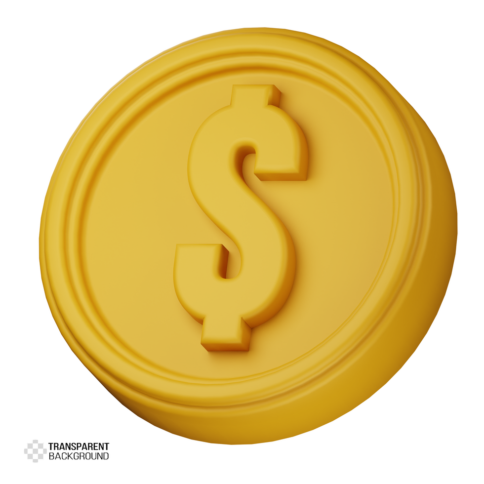 3d realistic dollar coin psd