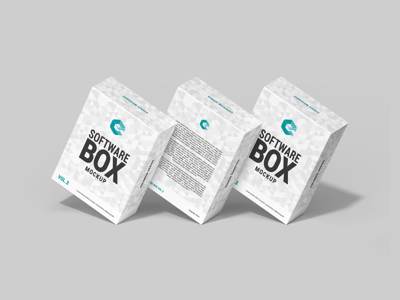 Realistic White Black Colorful Blank Rectangle Box isolated on white background - 3D Rendering Software Mock-up psd