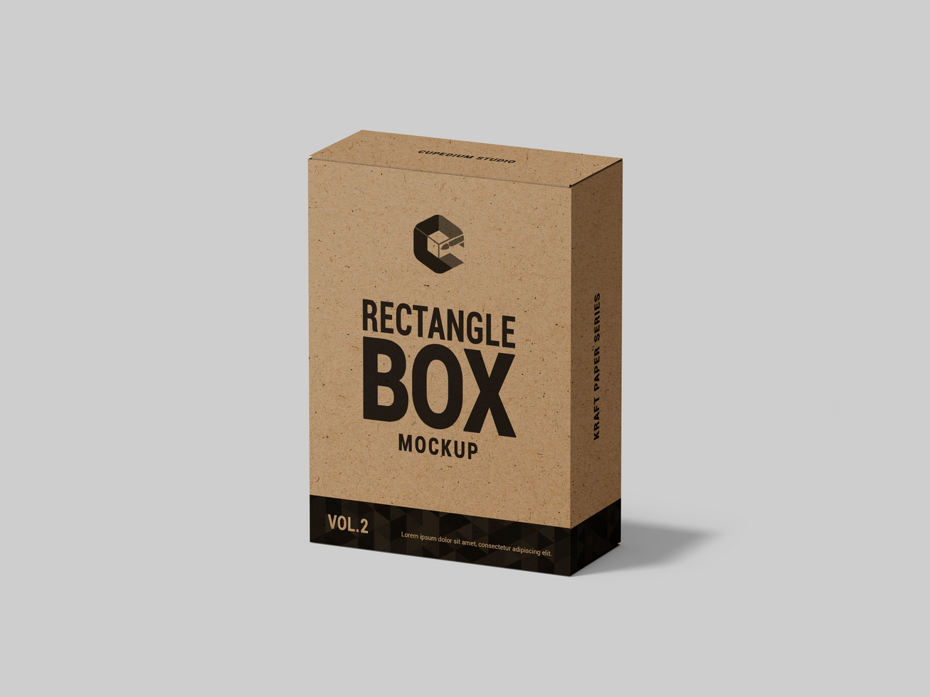 Blank Rectangle Kraft Box Mockup - Small Medium Big size cardboard box packaging design for branding psd