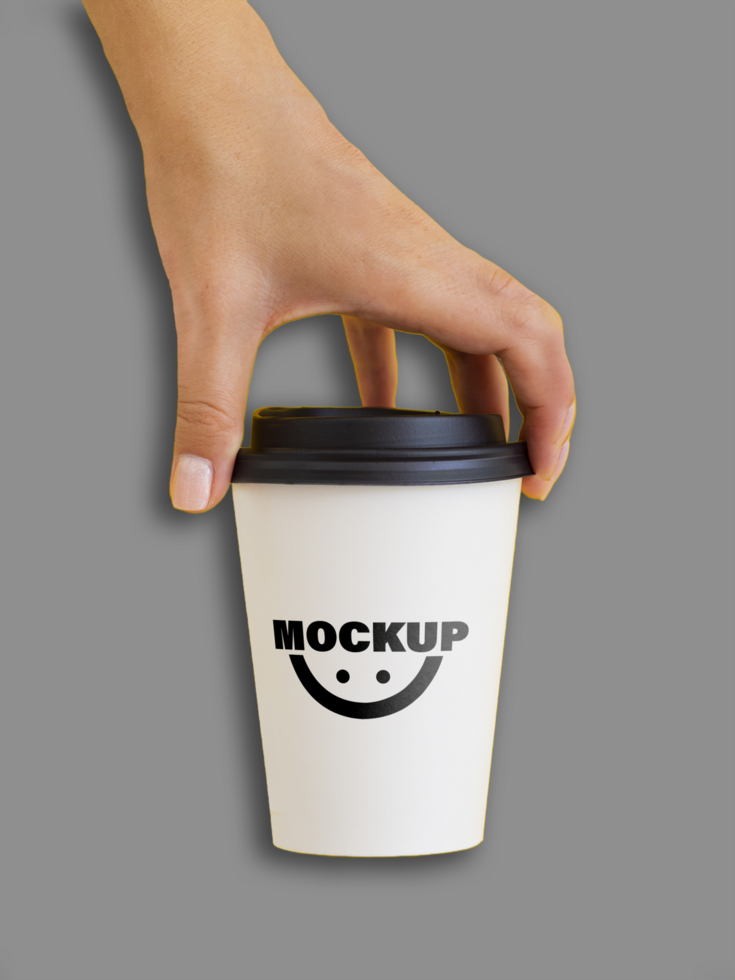 White cup paper mockup on isolated background psd