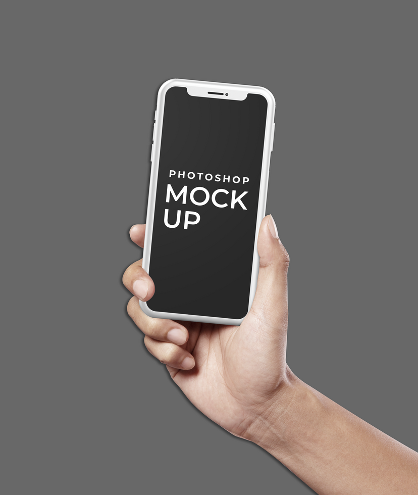 Smartphone mockup closeup isolated on white background. psd