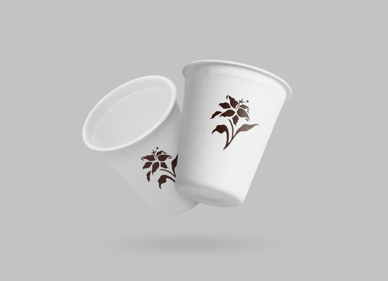White cup paper mockup on isolated background psd