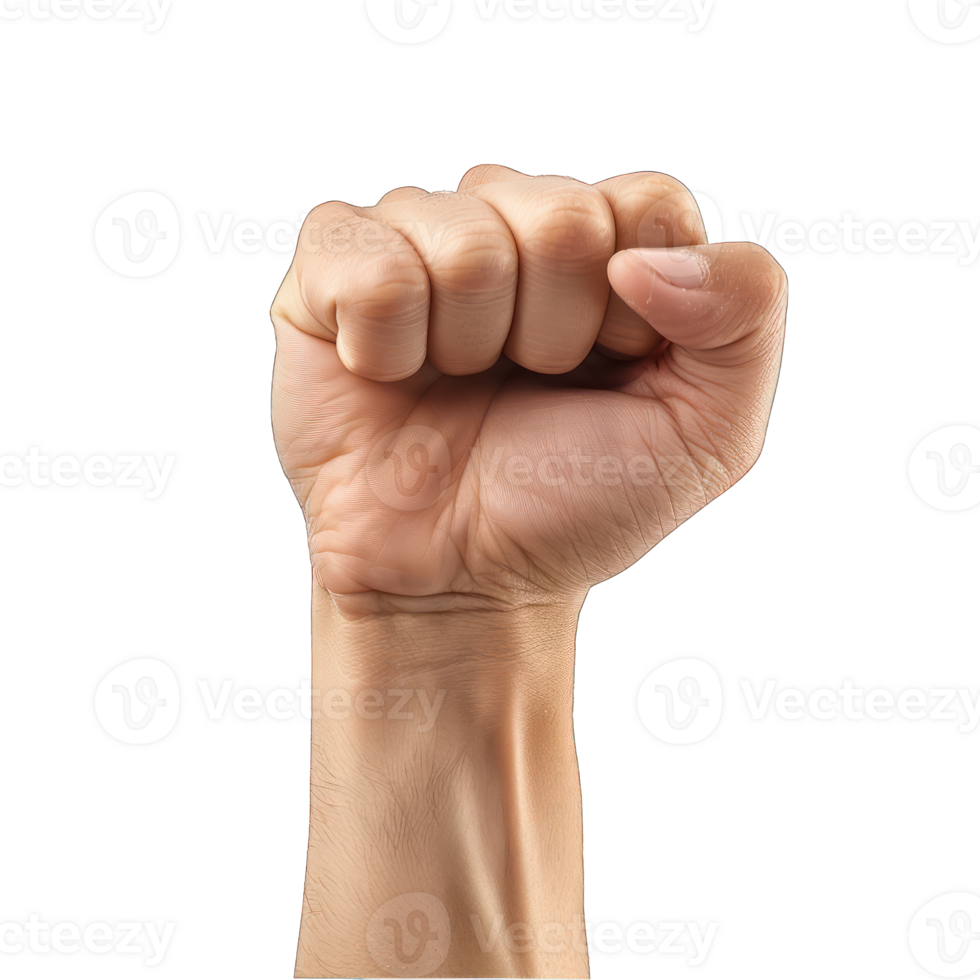 Collection of holding fists up, hand gesture . isolated on a transparent background cutout or clipping path. png