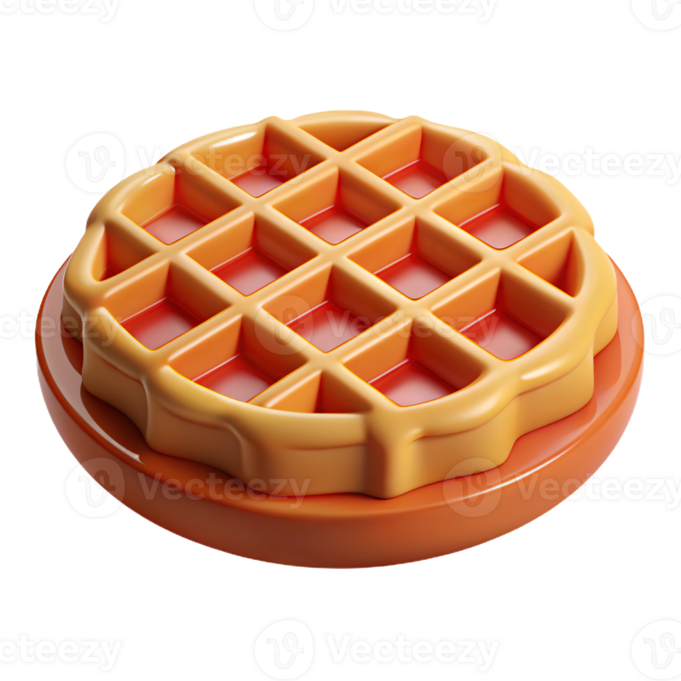 waffle with a golden brown color and a round shape. png