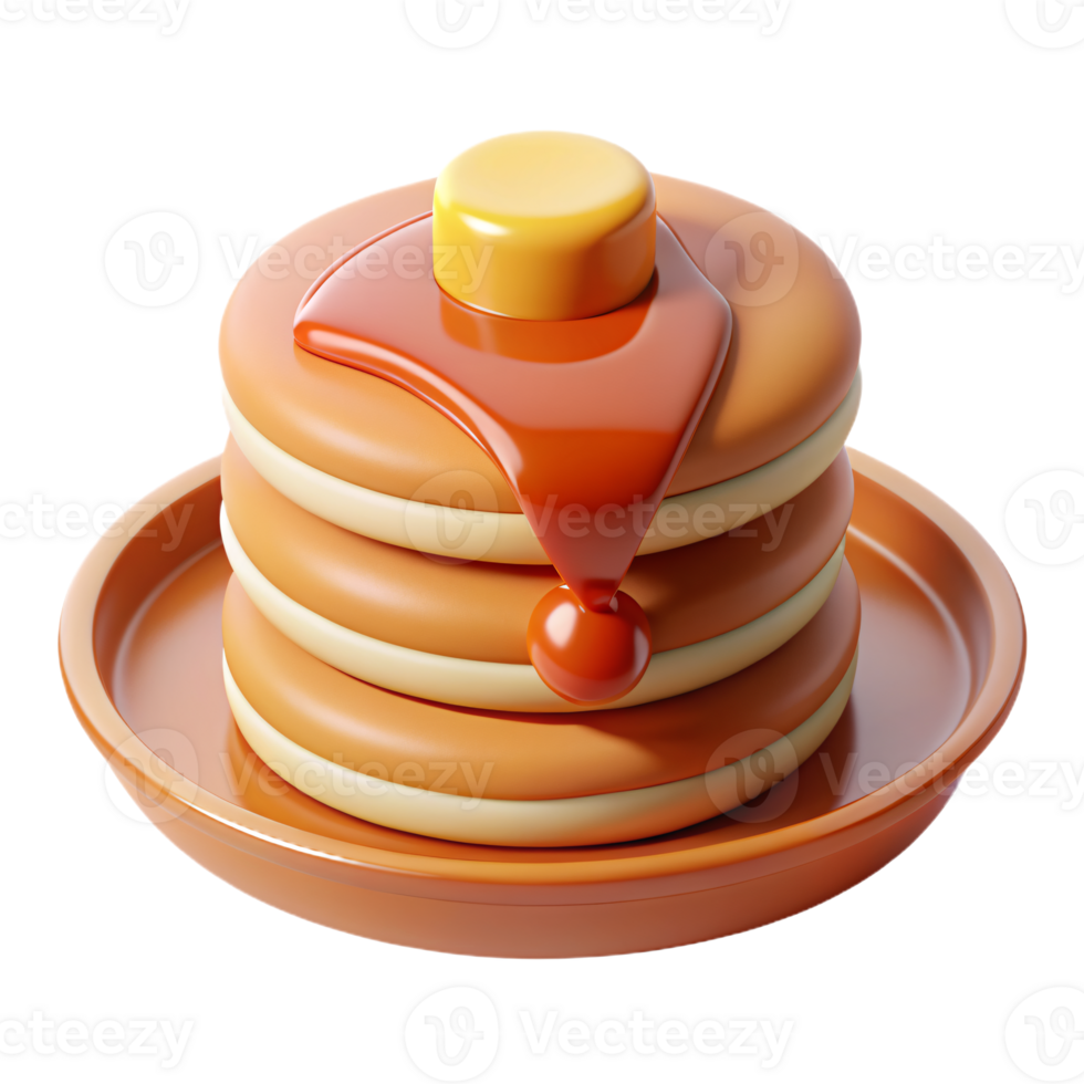 stack of pancakes with syrup dripping down the sides. png