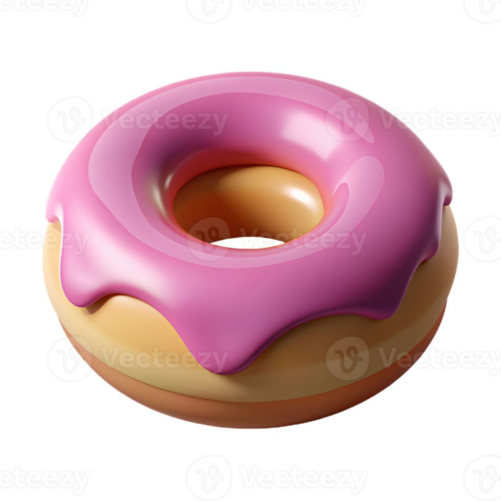 pink donut with white frosting and sprinkles on top png