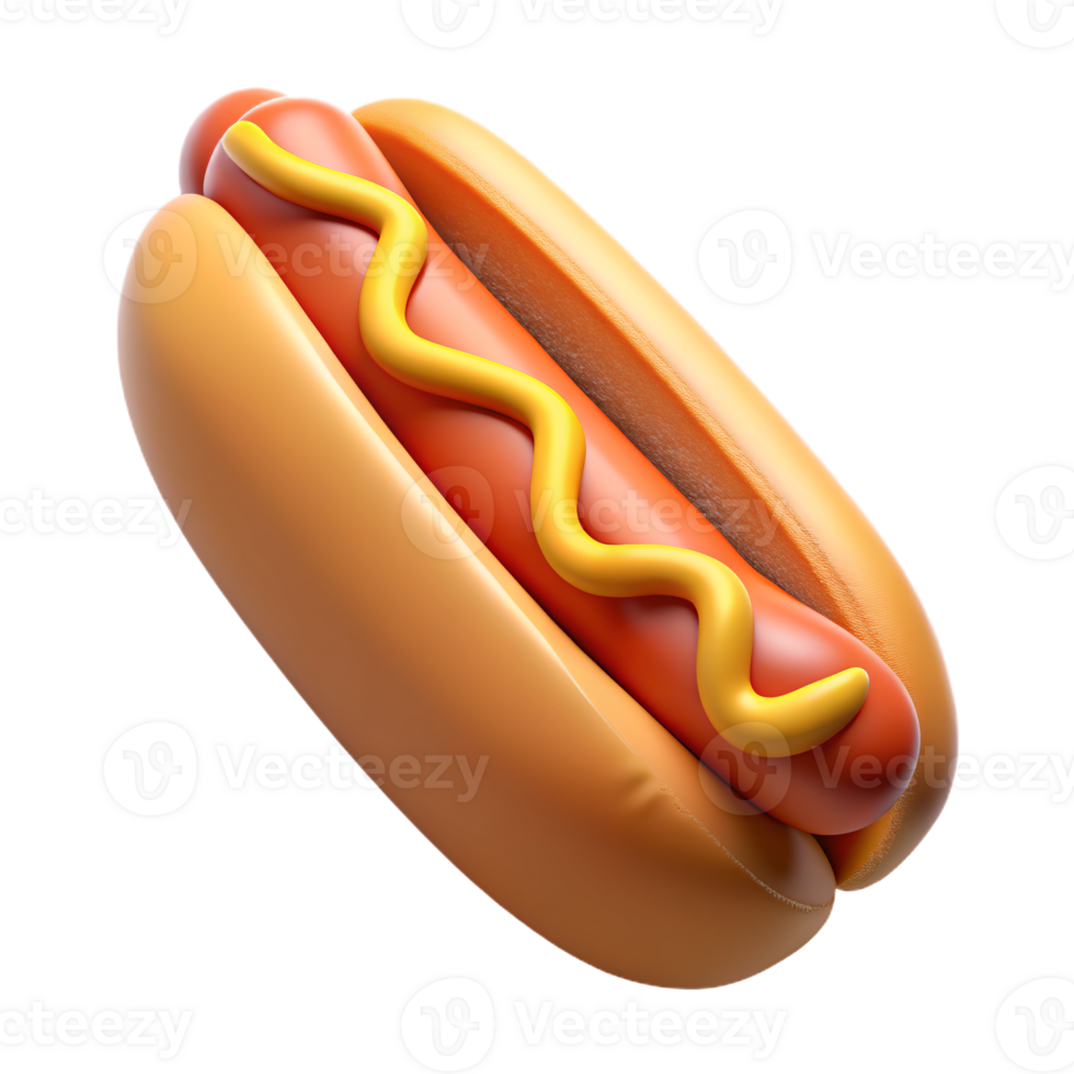 hot dog on a bun with mustard on it png