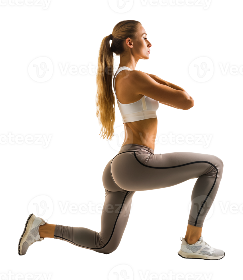 Athlete Woman Exercise Isolated on Transparent Background png