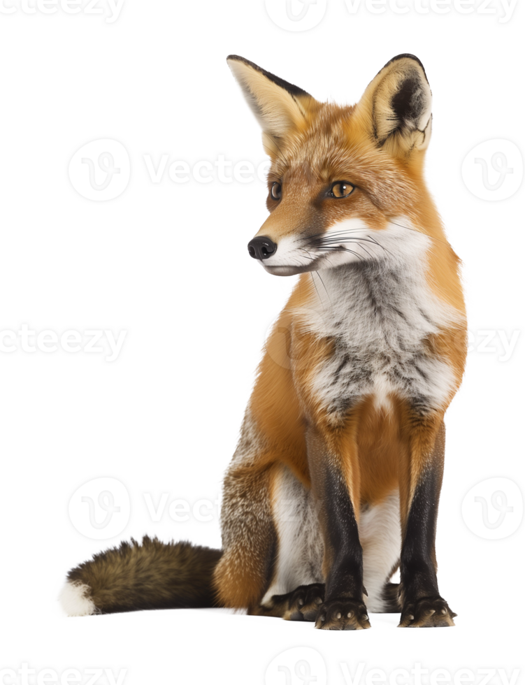 Fox Sitting Isolated on Transparent Background png