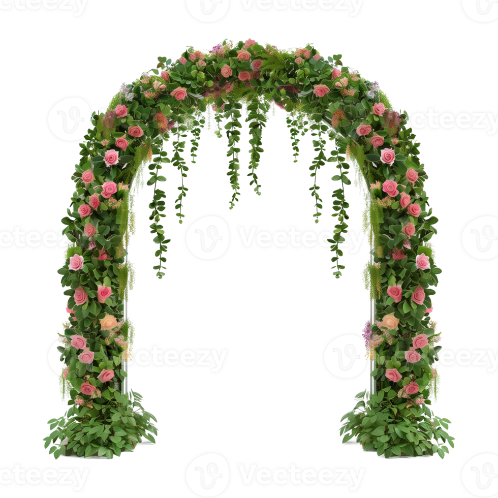 Garden Flower Vine Arch Isolated on Transparent Background png