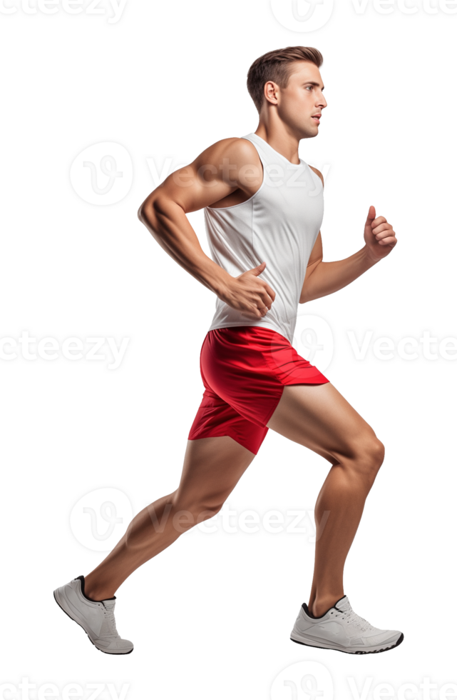 Male Athlete Jogging Isolated on Transparent Background png