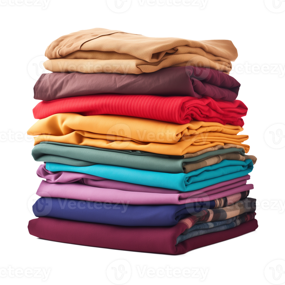 Stack of Arranged Clothes Isolated on Transparent Background png