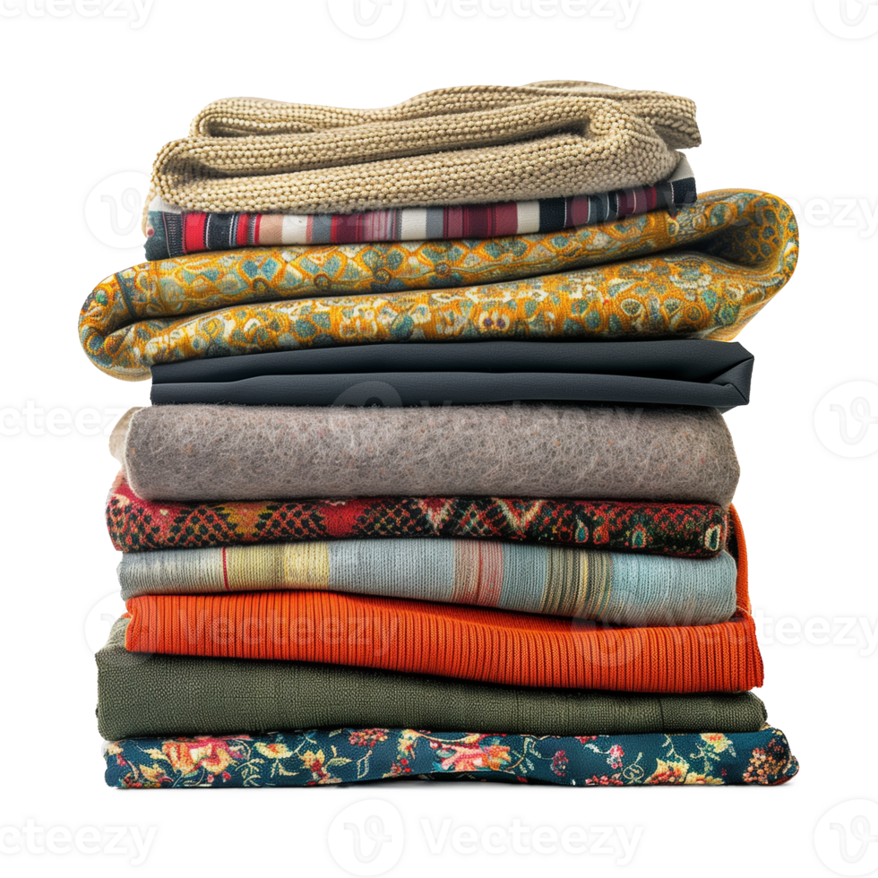 Stack of Arranged Clothes Isolated on Transparent Background png