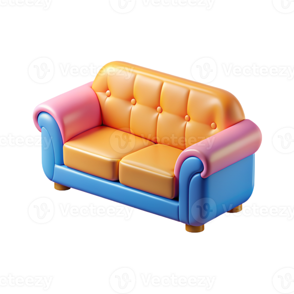 a cartoon couch on a transparent background png