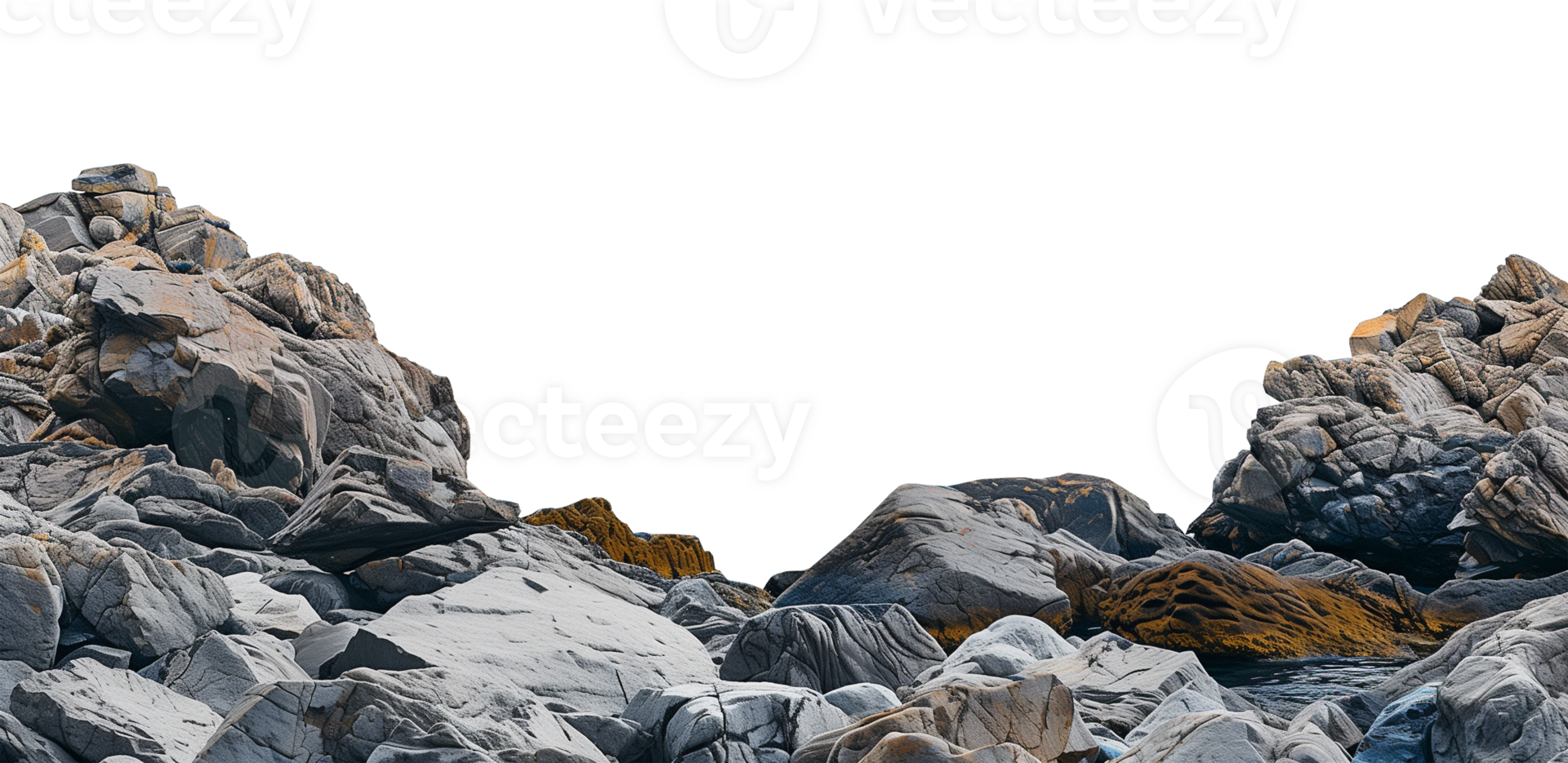 Rocky Shore Isolated on Transparent Background png
