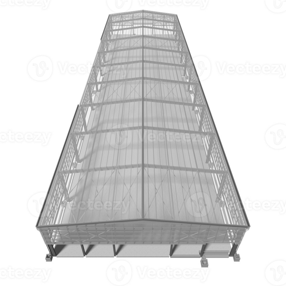 3D illustration of industrial building in transparent png