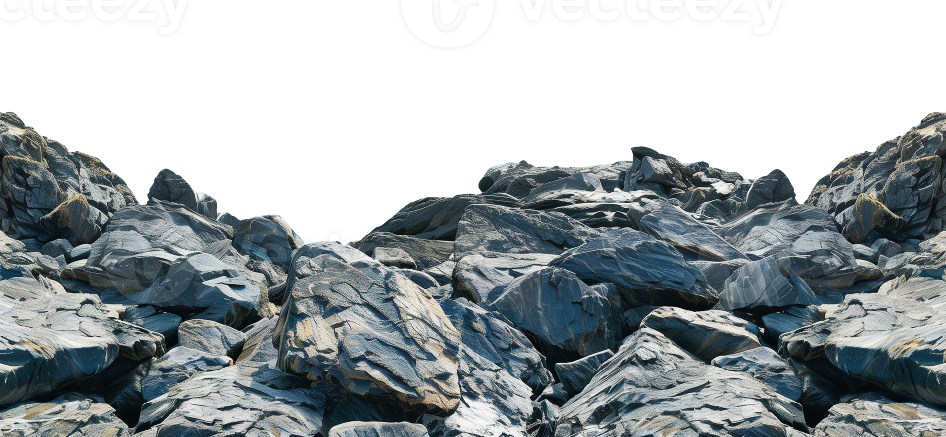 Rocky Shore Landscape Isolated on Transparent Background png
