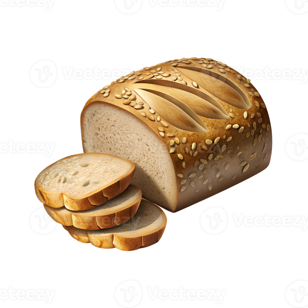 a loaf of bread with sesame seeds on a transparent background png