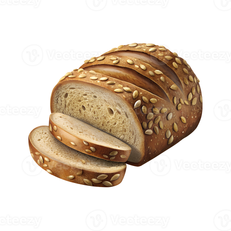 a loaf of bread with sesame seeds on a transparent background png