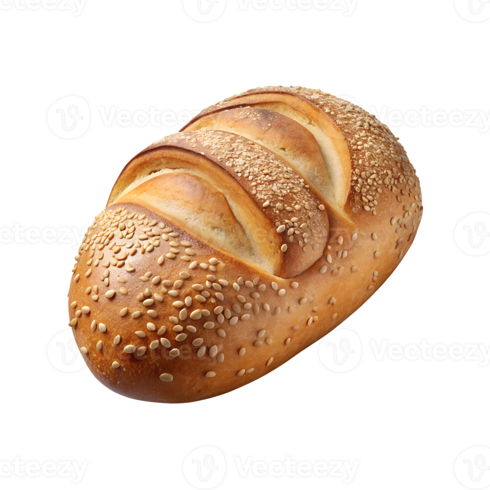 a loaf of bread with sesame seeds on a transparent background png