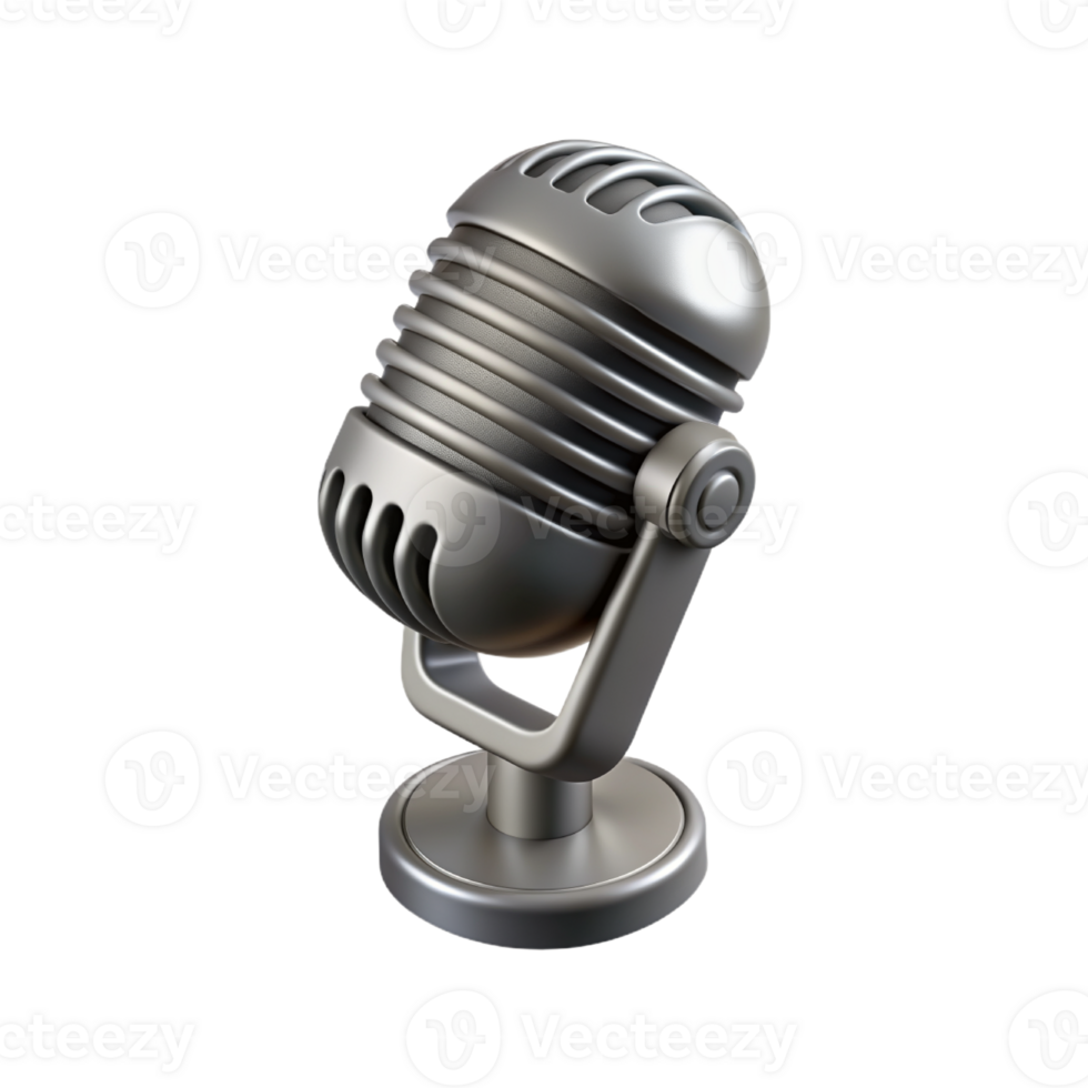 Retro monochrome music microphone png