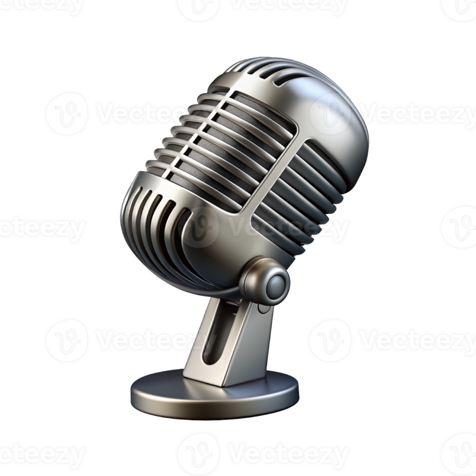 Retro monochrome music microphone png