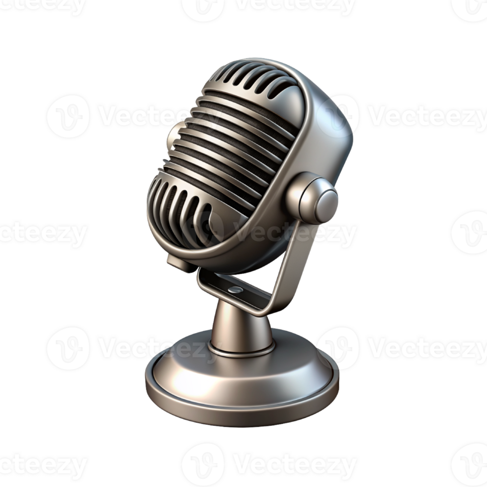 Retro monochrome music microphone png